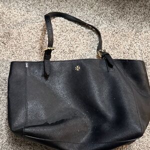 Tory Burch Black Tote with Gold Accents